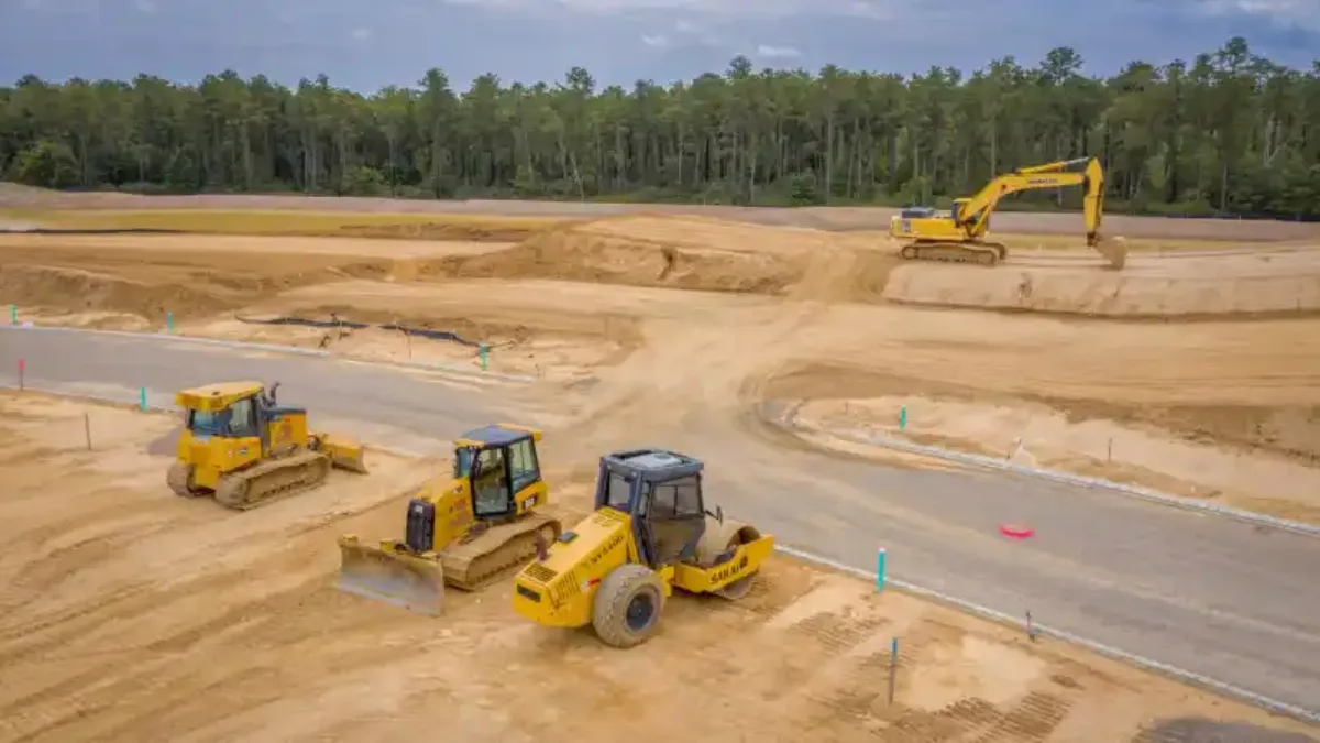 Aerial drone view of a rural Northeast Louisiana property